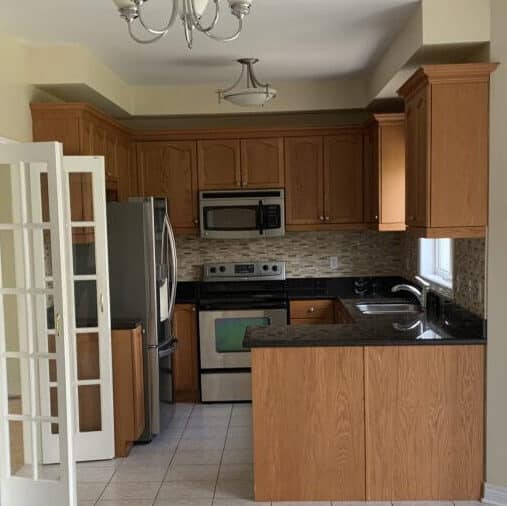 Outdated galley kitchen – before