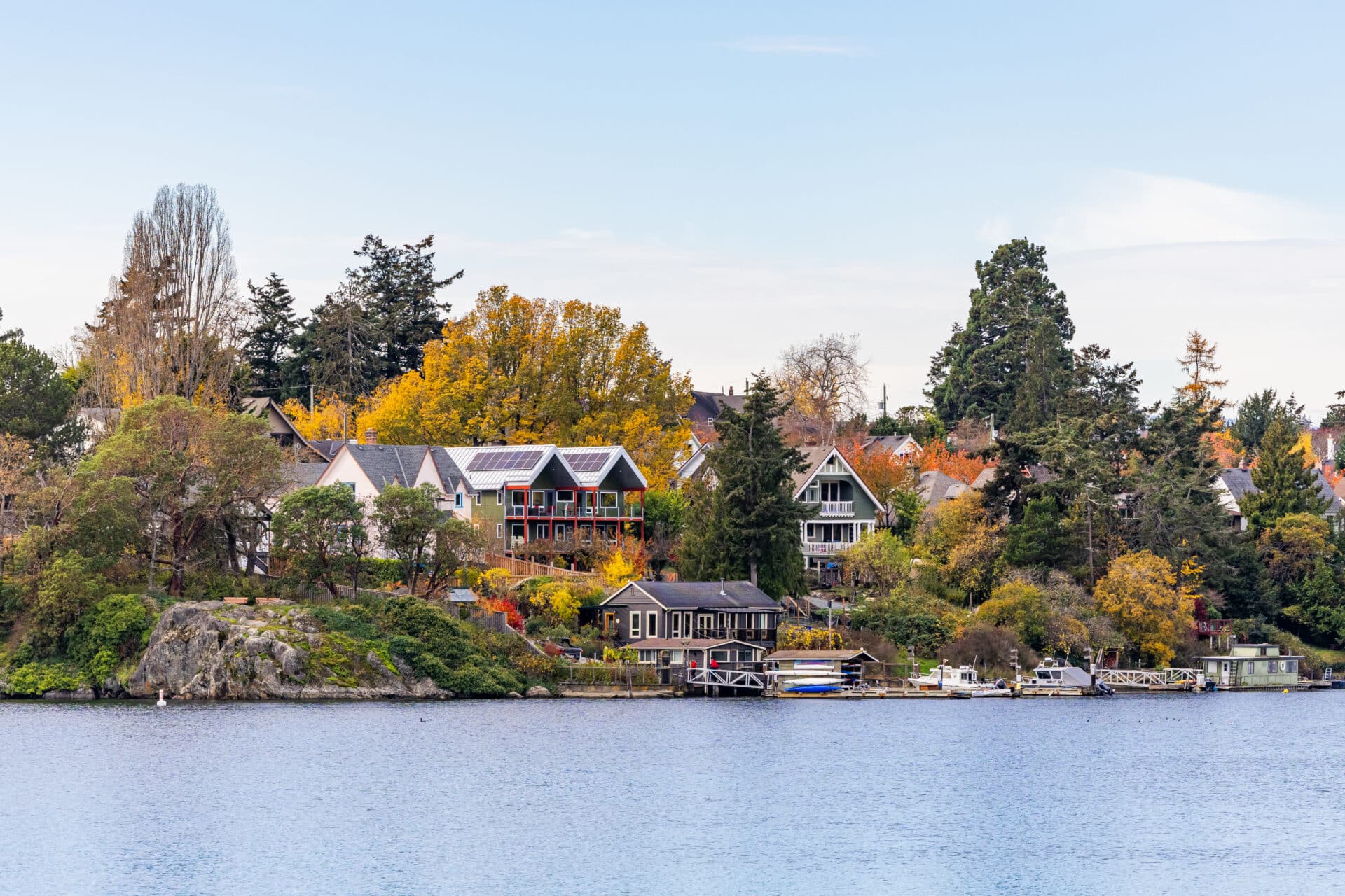 Waterfront homes near Nanaimo, BC