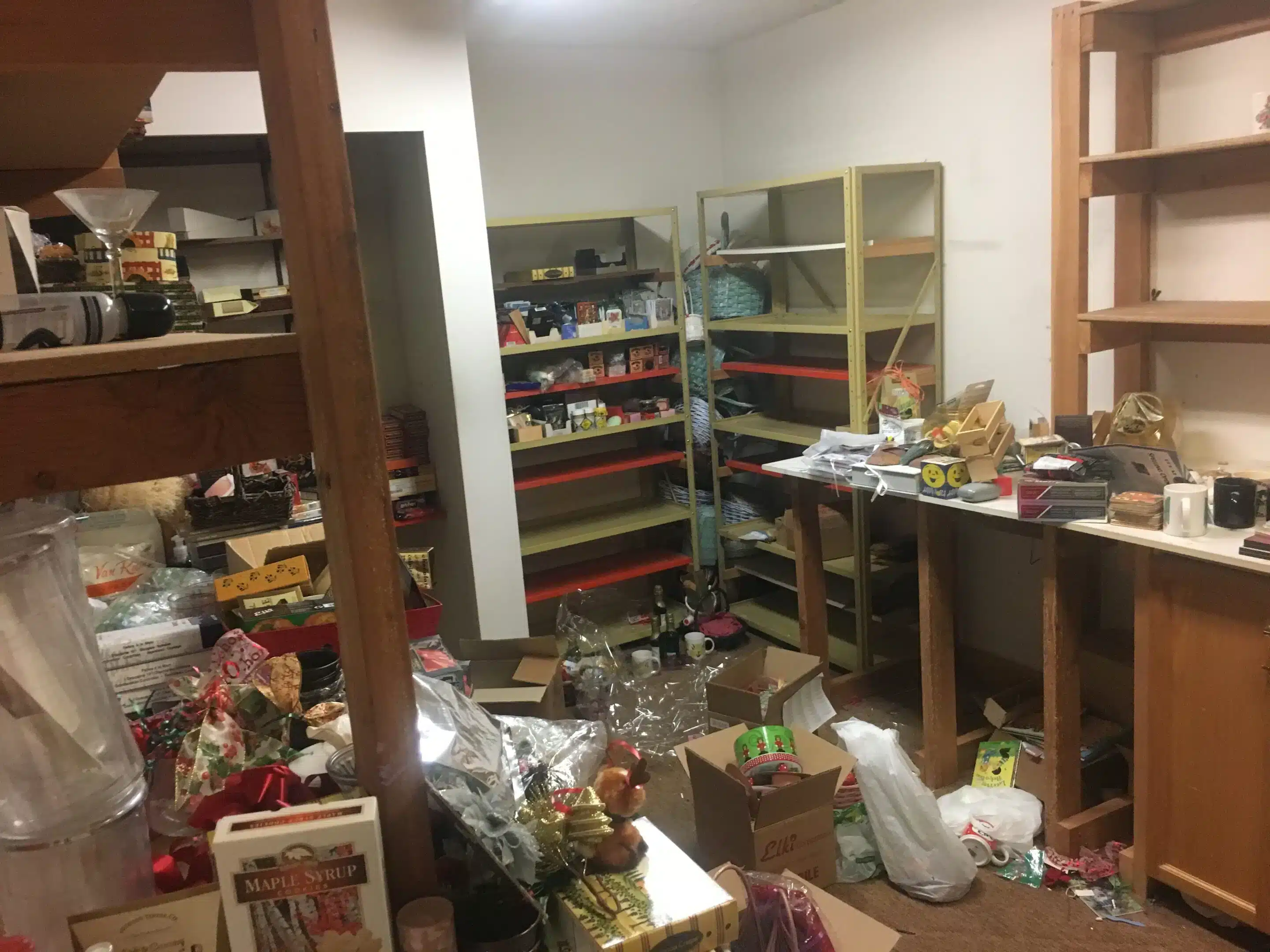 Basement decluttering in Langley – before sorting and removal