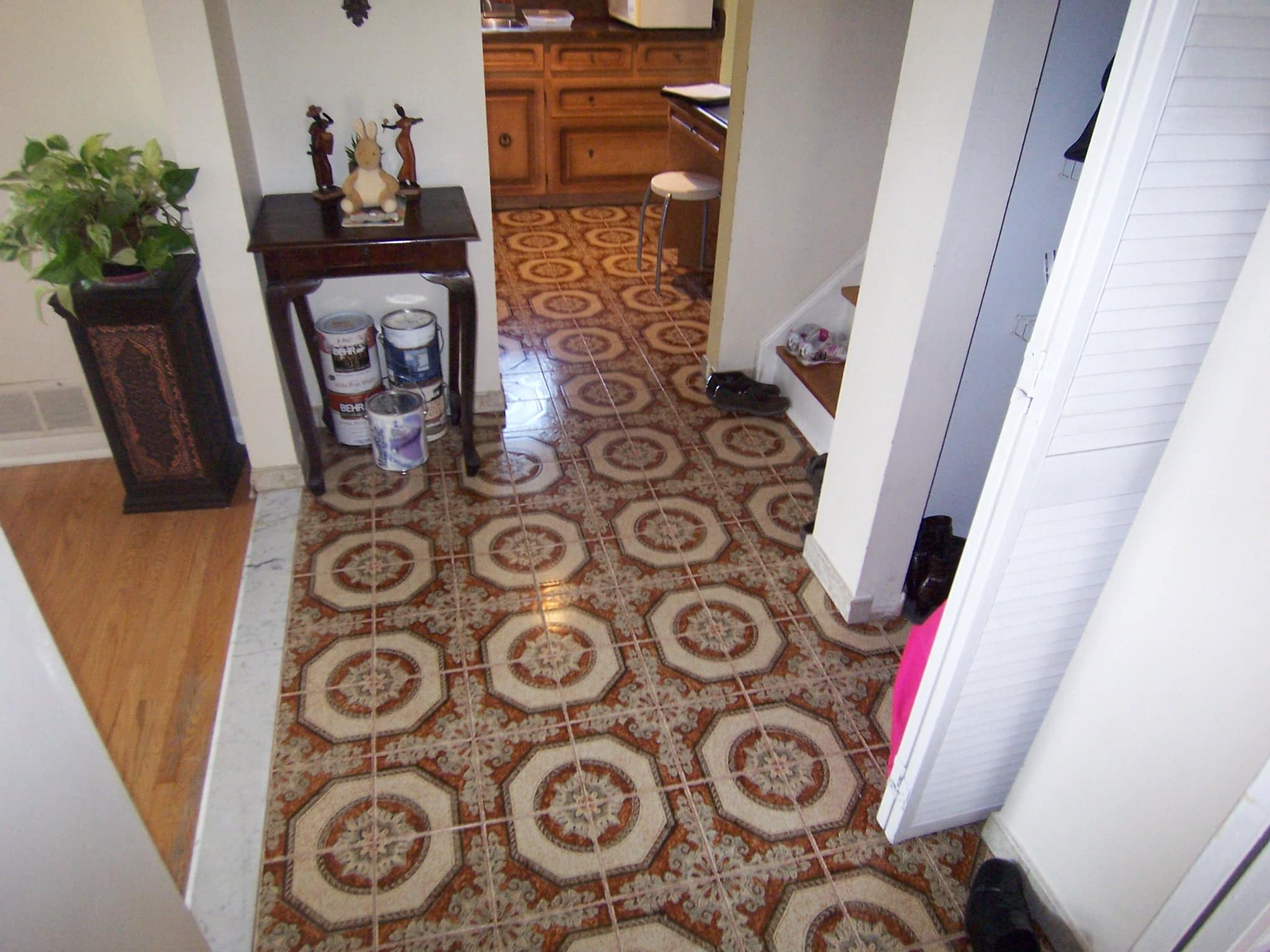 New hardwood staircase and hallway flooring installation