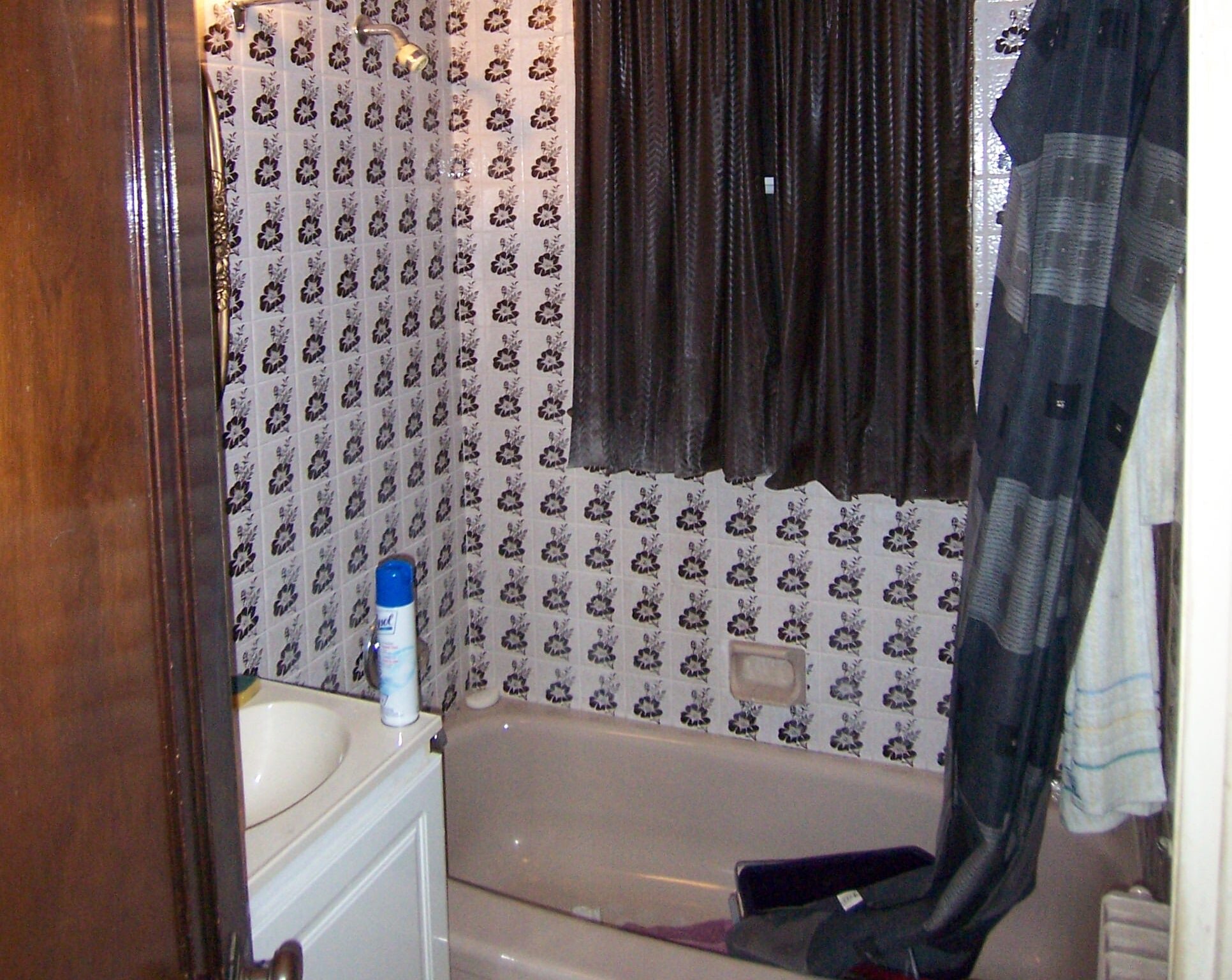 Before: dated bathroom awaiting repaint — Tri Cities