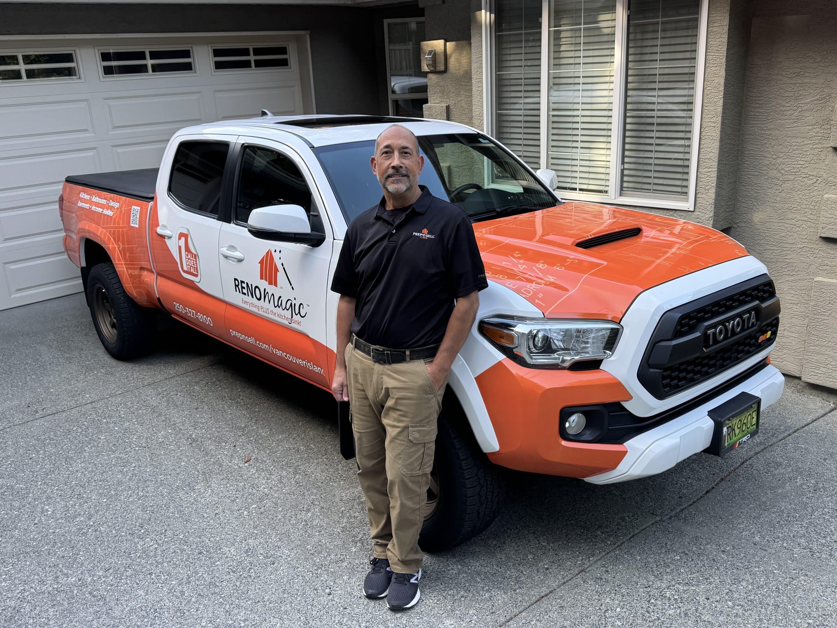 Ken Lucente beside the Prep’n Sell Vancouver Island service truck